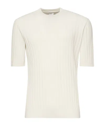 Eleventy Ribbed-knit T-shirt In Neutral