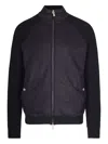 Eleventy Wool Jacket With High Collar And Ribbed Details In Black