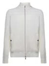 Eleventy Full Zipper Long-sleeve Casual Jacket In White