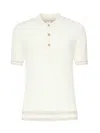 Eleventy Ribbed Cotton Polo In Beige In Beige