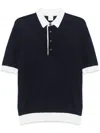 Eleventy Ribbed Polo Shirt In Blue
