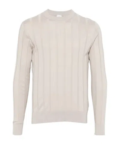 Eleventy Ribbed Round-neck Sweater In Neutral