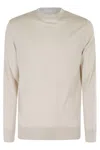Eleventy Ribbed Sand Sweater With Tipping Detail In Neutral