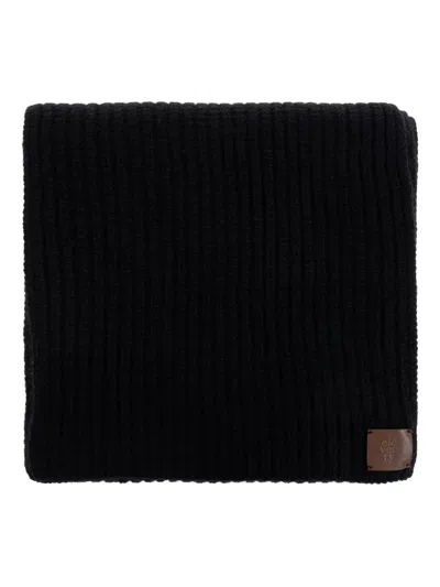 Eleventy Ribbed Scarf In Black