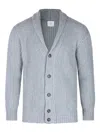Eleventy Ribbed Texture Shawl Collar Long Sleeves In Gray
