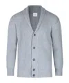 Eleventy Ribbed Texture Shawl Collar Long Sleeves In Gray