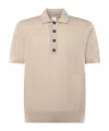 Eleventy Cotton And Cashmere Polo Shirt In Neutral