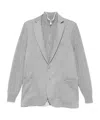 Eleventy Ribbed-sleeves Buttoned Jacket In Gray