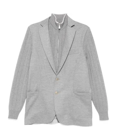 ELEVENTY RIBBED-SLEEVES BUTTONED JACKET