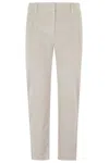 Eleventy Ribbed Tailored Trousers With Angled Pockets In White
