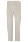 Eleventy Ribbed Tailored Trousers With Angled Pockets In Gray