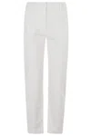 Eleventy Ribbed Tailored Trousers With Angled Pockets In White