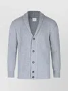 Eleventy Ribbed Texture Shawl Collar Long Sleeves In Gray