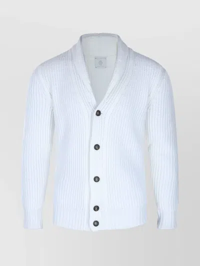 ELEVENTY RIBBED TEXTURE SHAWL COLLAR LONG SLEEVES