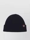 Eleventy Ribbed Knit Hat With Folded Cuff In Black