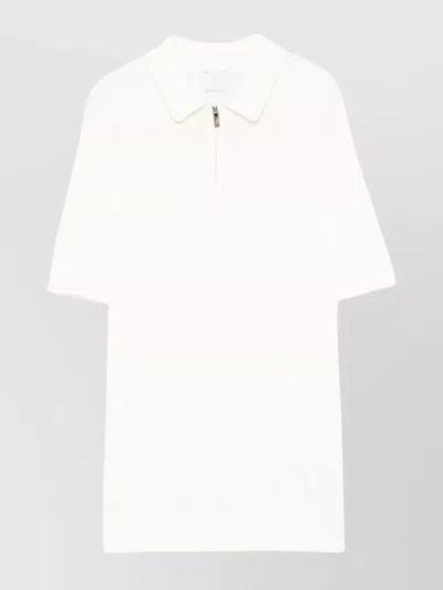 Eleventy Ribbed Texture Zip Detail T-shirt