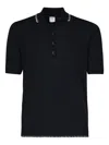 Eleventy Ribbed-trim Polo Shirt In Black