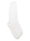 Eleventy Ribbed Trim Socks In White