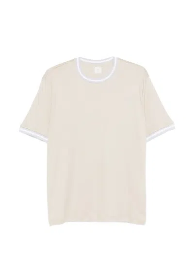 Eleventy Contrast Trim Jersey T-shirt In Blue