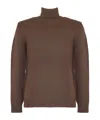 Eleventy Turtleneck Ribbed-trim Sweater In Brown