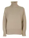Eleventy Ribbed Turtleneck Sweater In Neutral