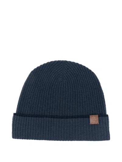 Eleventy Ribbed-knit Beanie Hat In Blue