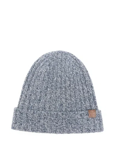 Eleventy Ribbed-knit Beanie Hat In Blue