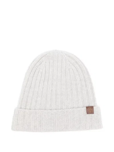 Eleventy Ribbed-knit Beanie Hat In Gray