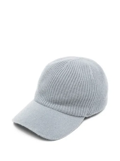 Eleventy Ribbed-knit Cashmere Baseball Cap In Gray