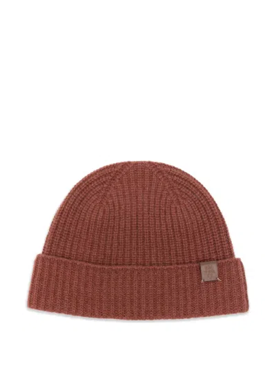 Eleventy Ribbed-knit Cashmere Beanie Hat In Brown