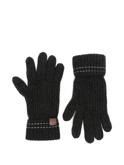 Eleventy Gerippte Handschuhe Aus Kaschmir In Black