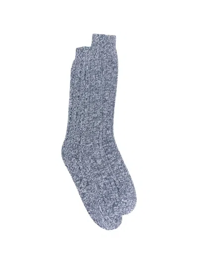 Eleventy Ribbed-knit Cashmere Socks In Multi