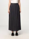 Eleventy Pleated Midi Skirt In Grau