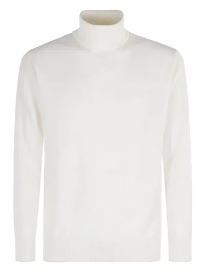 Eleventy Roll-neck Cashmere Sweater In White