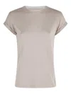 Eleventy Rolled-cuff Cotton T-shirt In Neutral