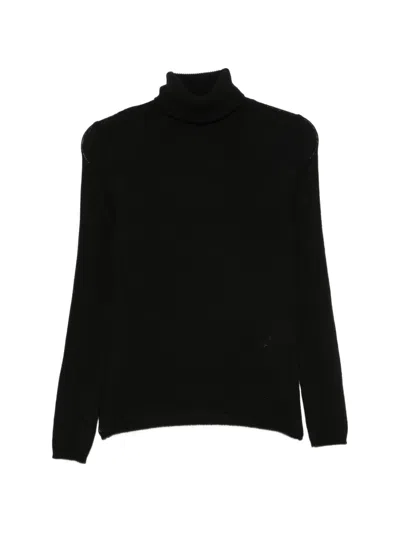 Eleventy Roll-neck Cashmere Sweater In Black