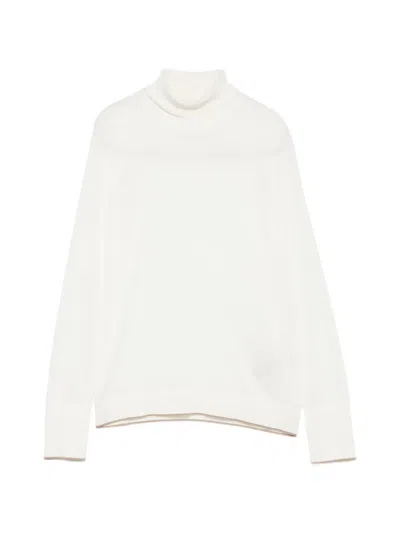 Eleventy Roll-neck Wool Sweater In White
