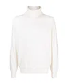 Eleventy Rool-neck Wool-blend Jumper In White