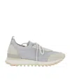 Eleventy Grey Sneakers With Knitted Upper And Chunky Sole In White