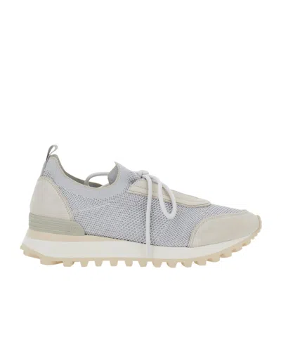 Eleventy Round-head Sneakers In White