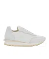 Eleventy White Sneakers With Logo On The Tongue In Suede And Tech Fabric Blend Man In White
