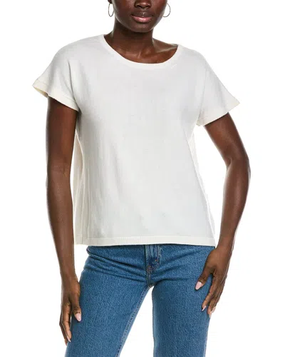 Eleventy Round Neck Cashmere Sweater In White
