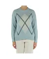 Eleventy Round-neck Knitted Sweater In Blue