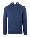 Eleventy Round Neck Long-sleeved Sweater In Blue