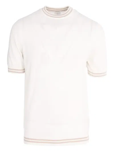 Eleventy Round-neck Short-sleeve T-shirt In Neutral