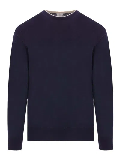 Eleventy Round Neck Sweater Blue Sand