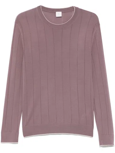 Eleventy Round-neck Sweater In Purple
