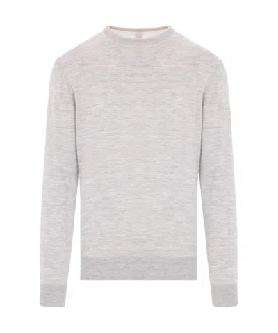 Eleventy Round Neck Sweater In White