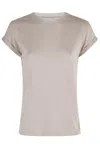 Eleventy Rolled-cuff Cotton T-shirt In Neutral