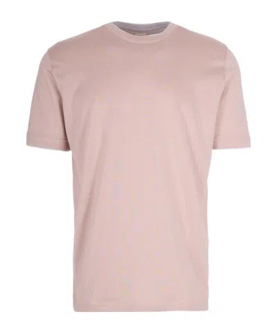 Eleventy Contrast Trim T-shirt In Pink